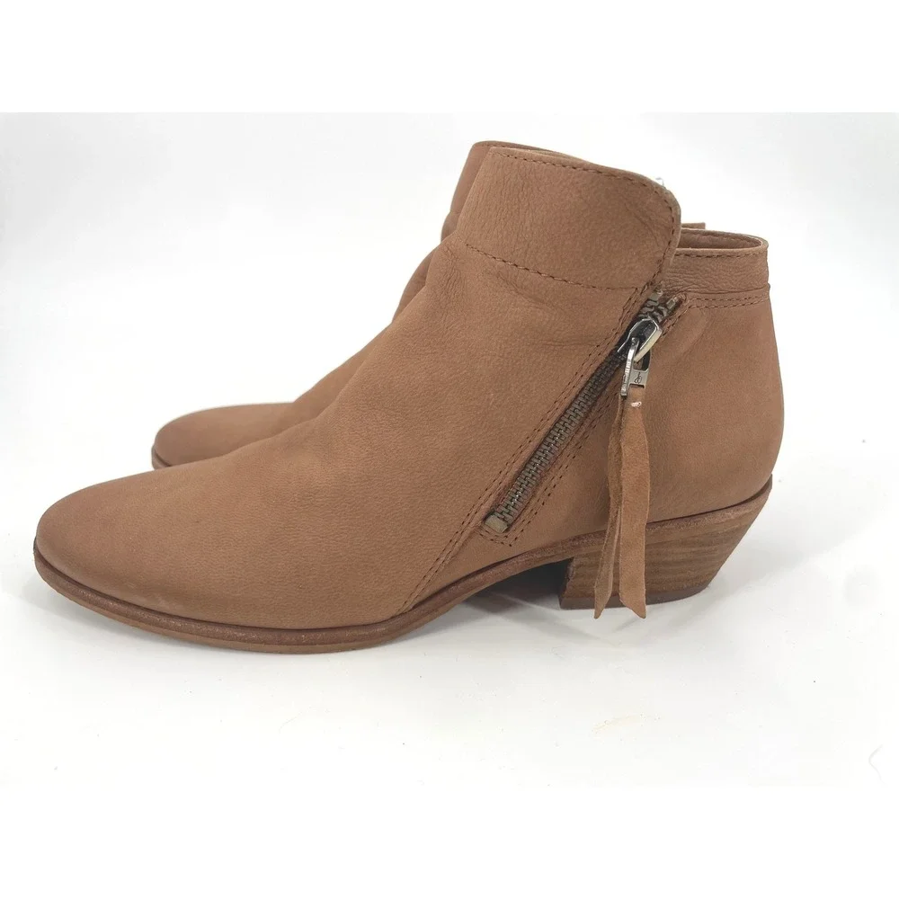 Sam Edelman Packer Ankle Boot Women 8 Camel/Brown Leather Western Boho Bootie
